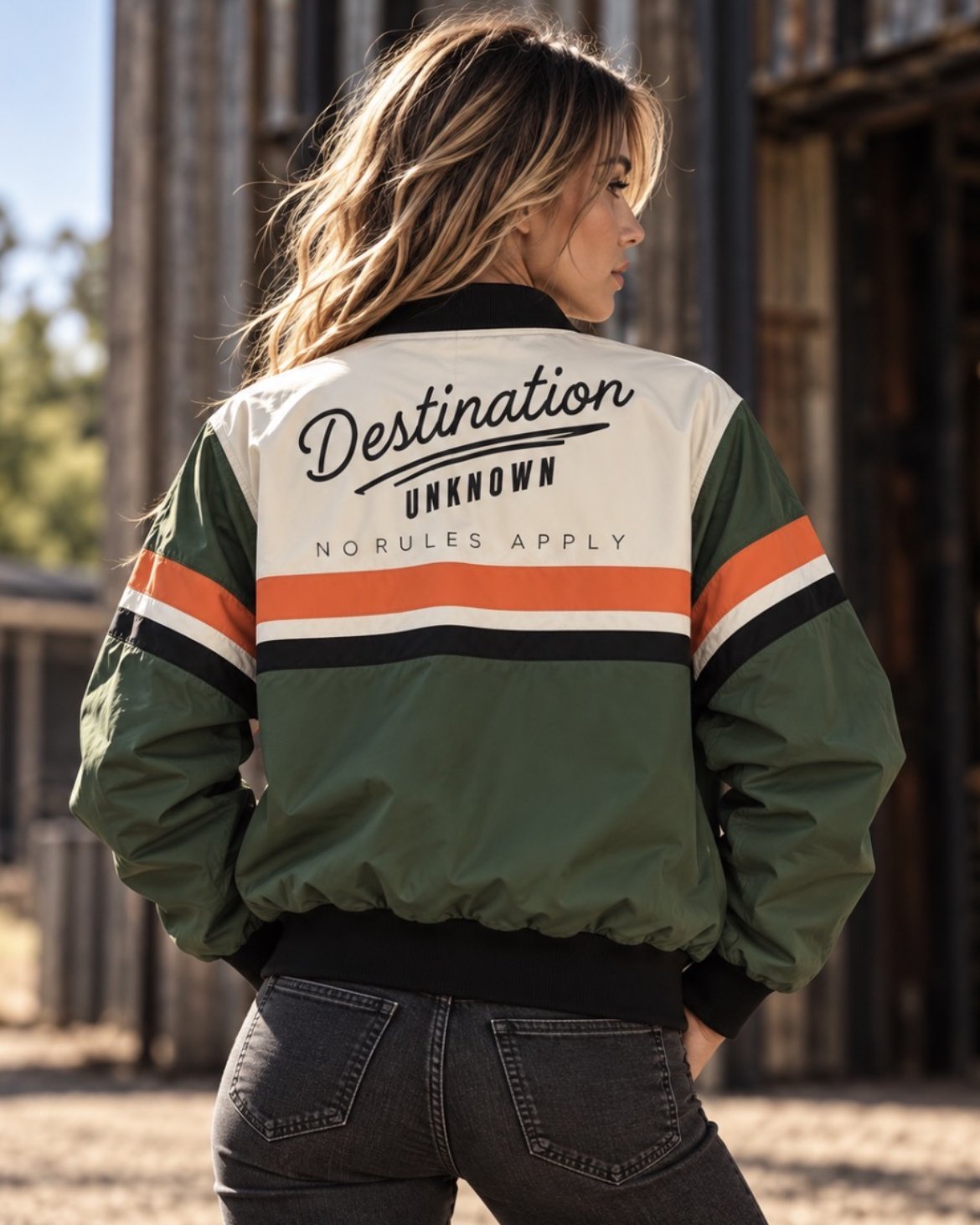 'Vintage Velocity' Bomber Jacket