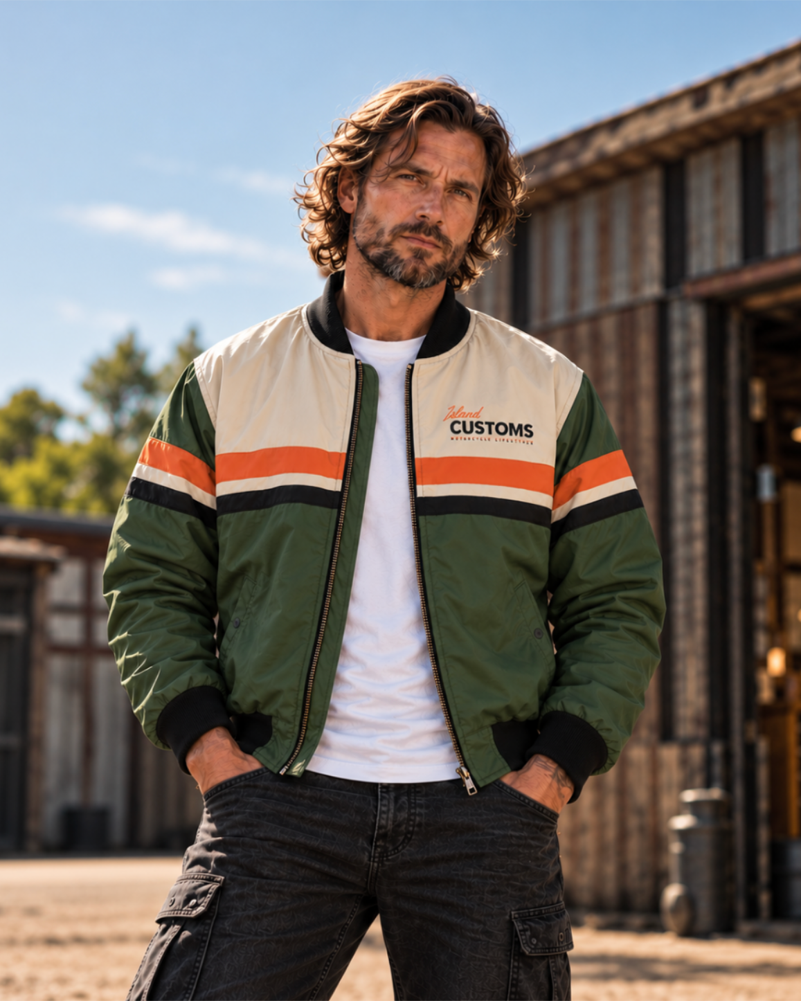 'Vintage Velocity' Bomber Jacket