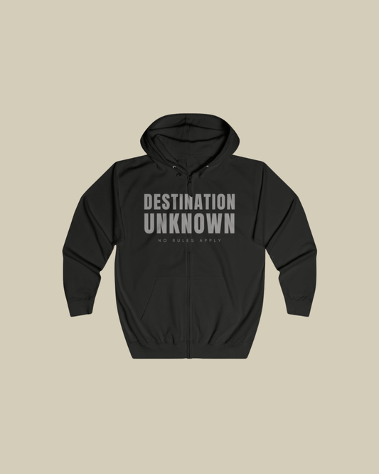 Destination Unknown Stealth Unisex Full Zip Hoodie