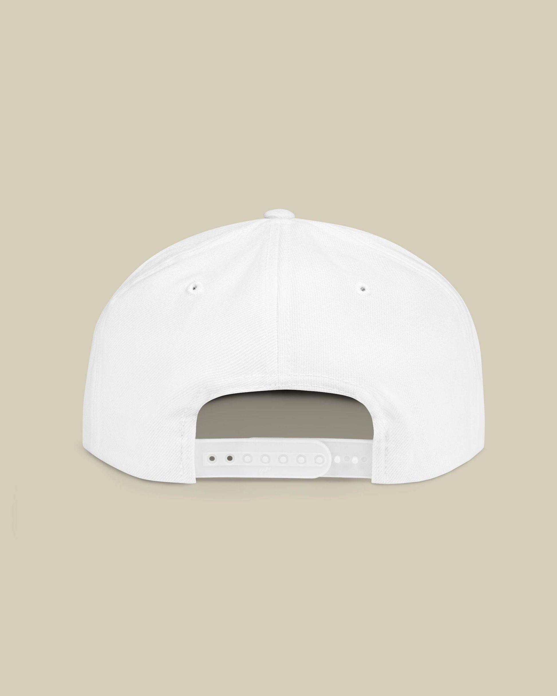 White cap on a beige background