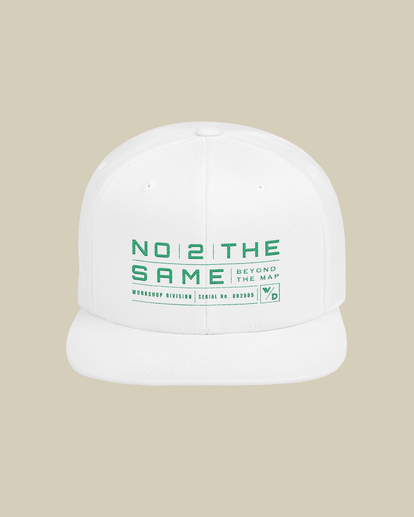 White cap with green logo