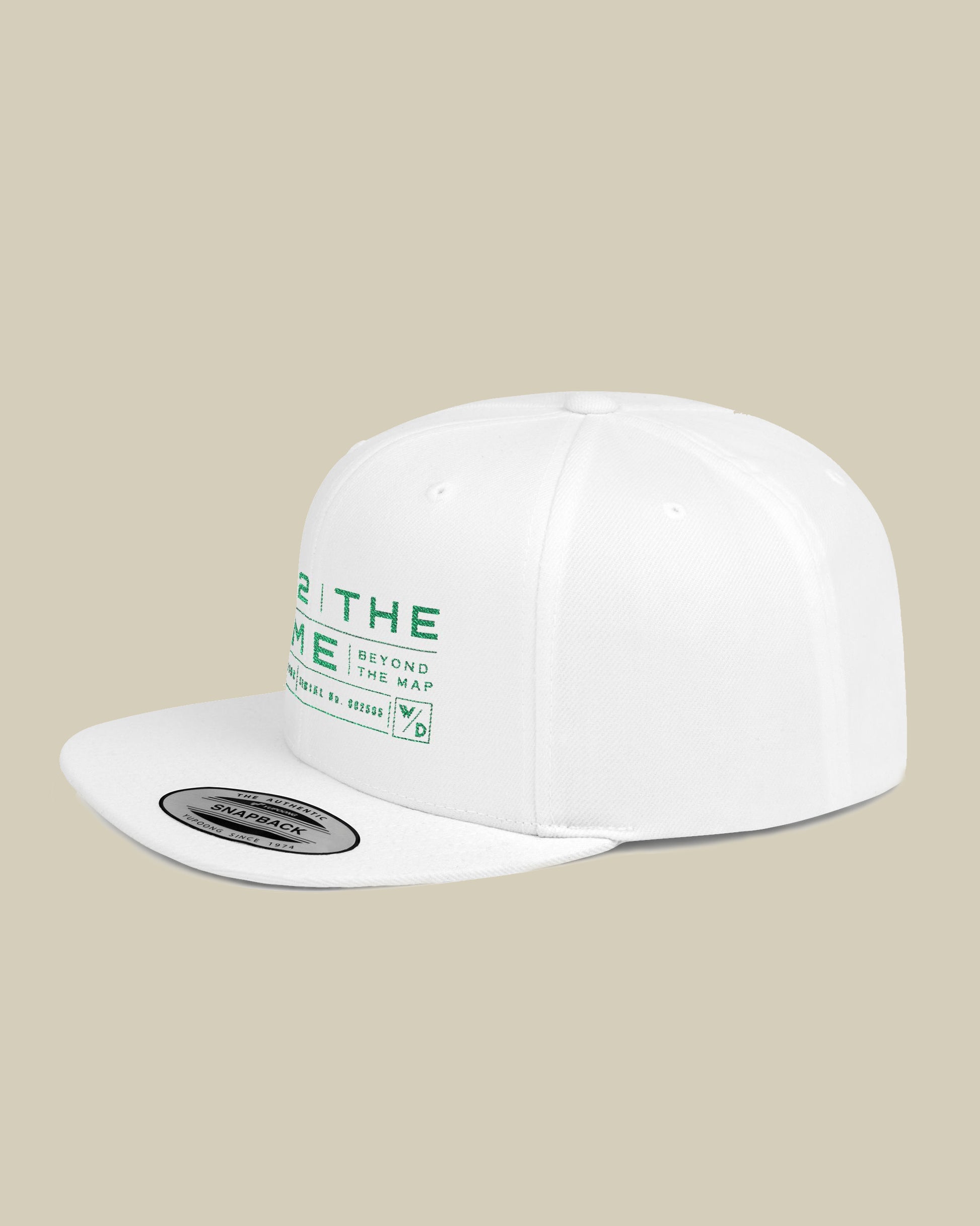 White cap with green logo