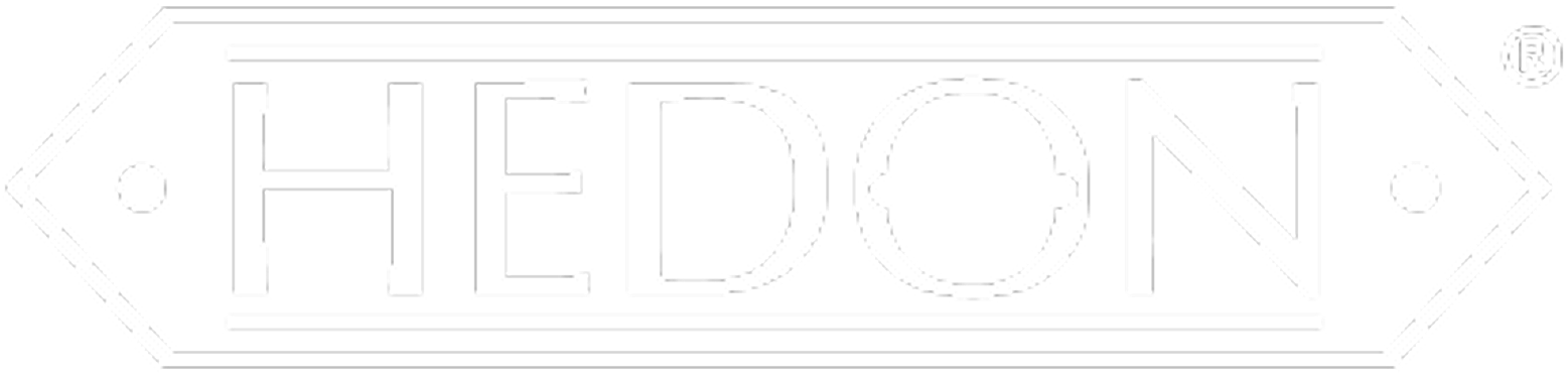 White 'HEDON' logo on a white background